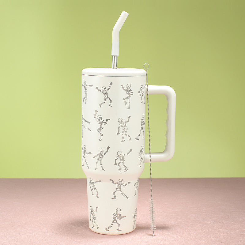 Wholesale Tumbler 40oz Stainless Steel Skull Car Portable Straw Thermos Cup Ice Bullies Cup